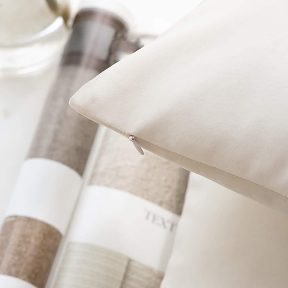 Pack of 5 Premium Velvet Cushion Covers - Ivory — view 2