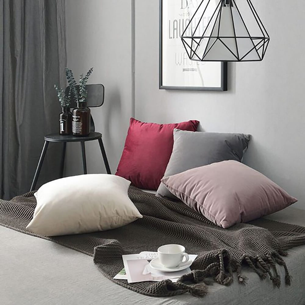 Pack of 5 Premium Velvet Cushion Covers - Ivory — view 3