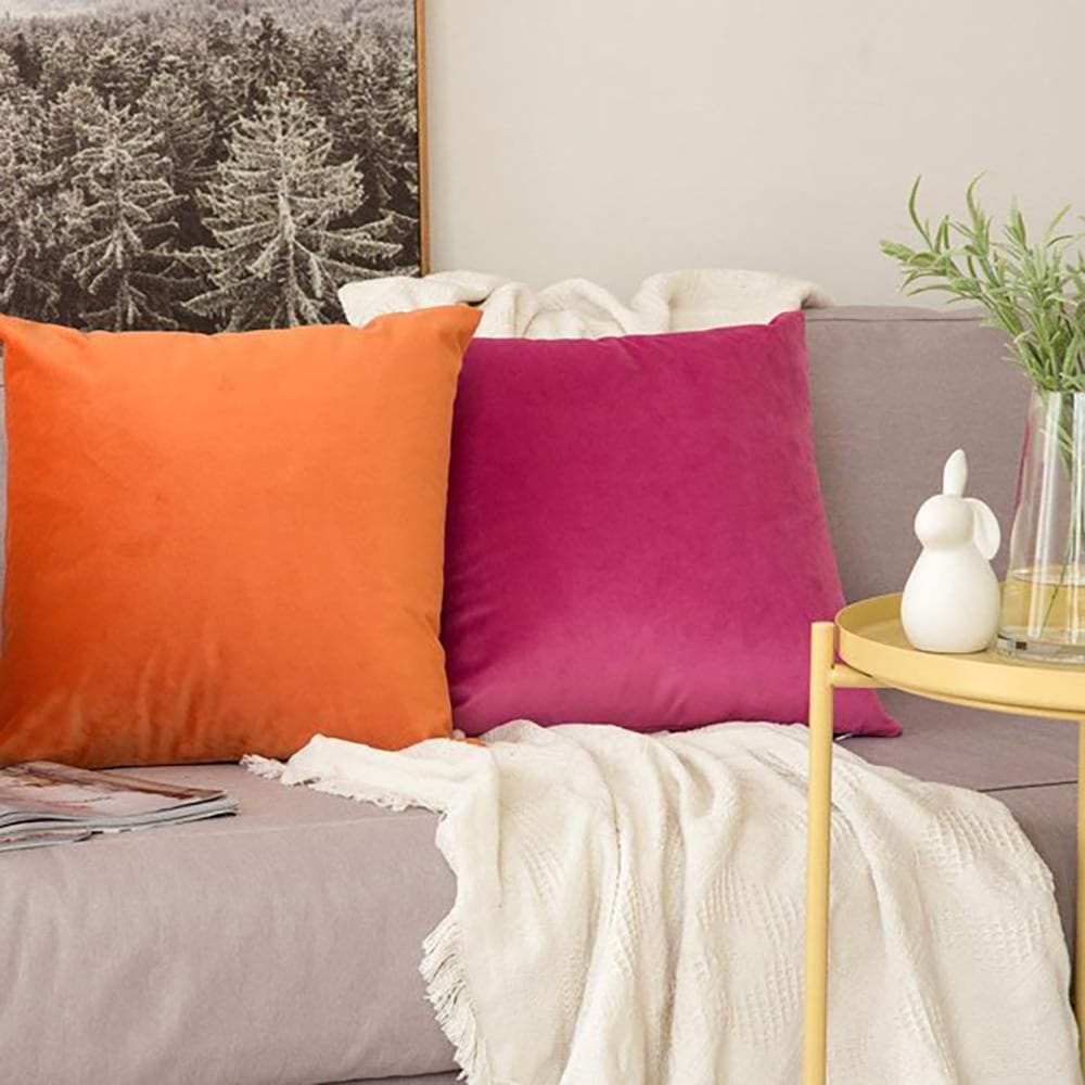 Pack of 5 Premium Velvet Cushion Covers - Orange — view 2
