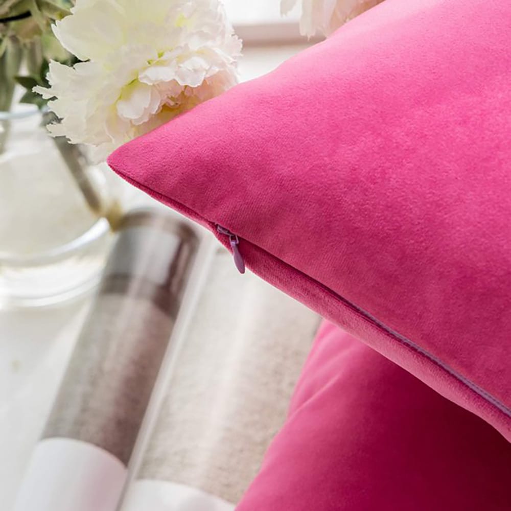 Pack of 5 Premium Velvet Cushion Covers - Pink — view 3