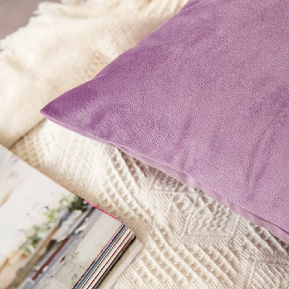 Pack of 5 Premium Velvet Cushion Covers - Purple — view 3