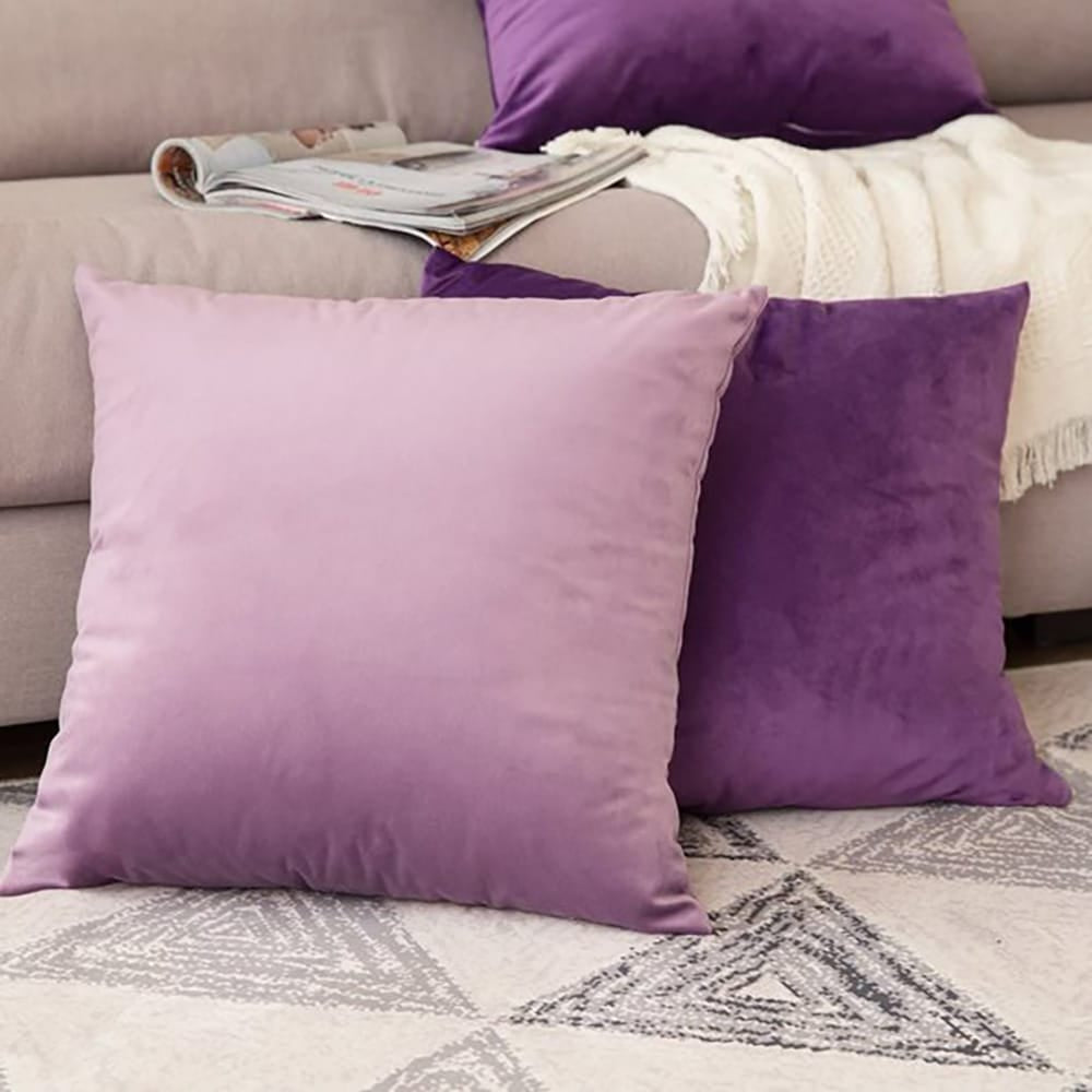 Pack of 5 Premium Velvet Cushion Covers - Purple — view 4
