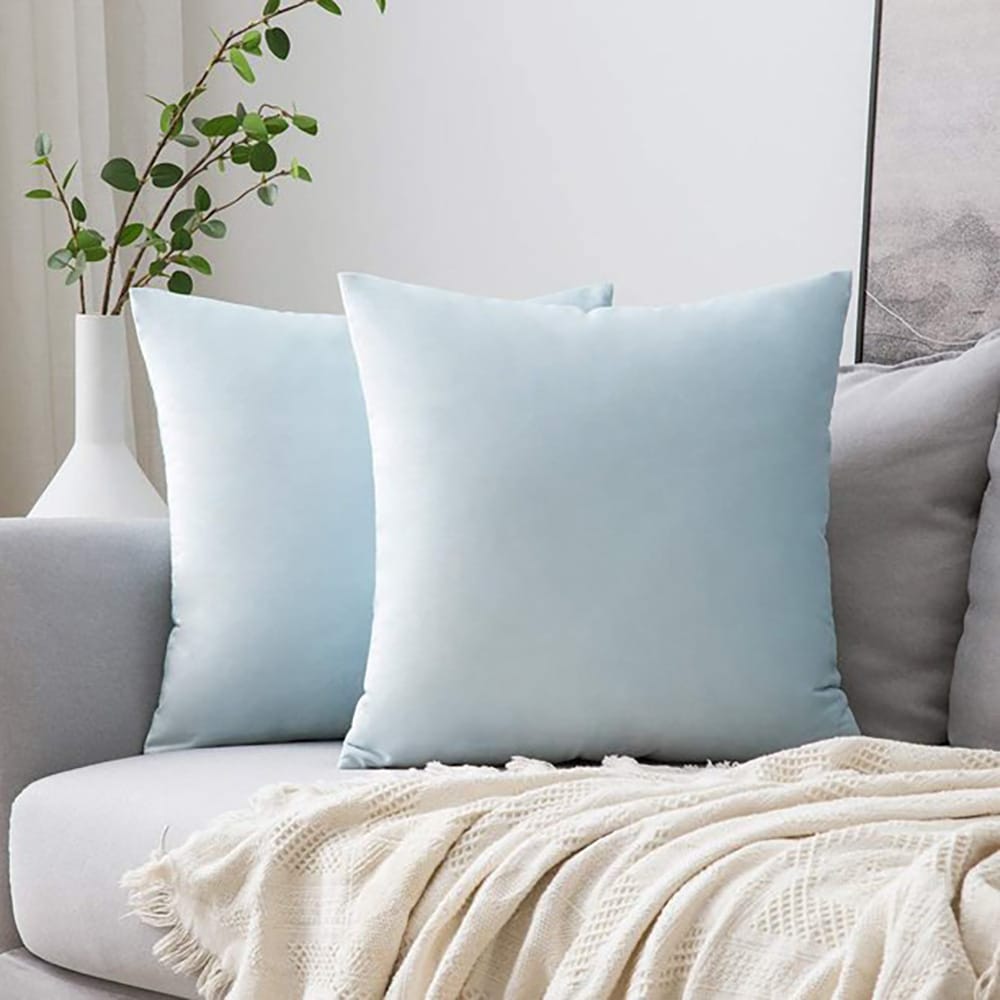 Pack of 5 Premium Velvet Cushion Covers - Sky Blue — Cushion Covers price in Pakistan
