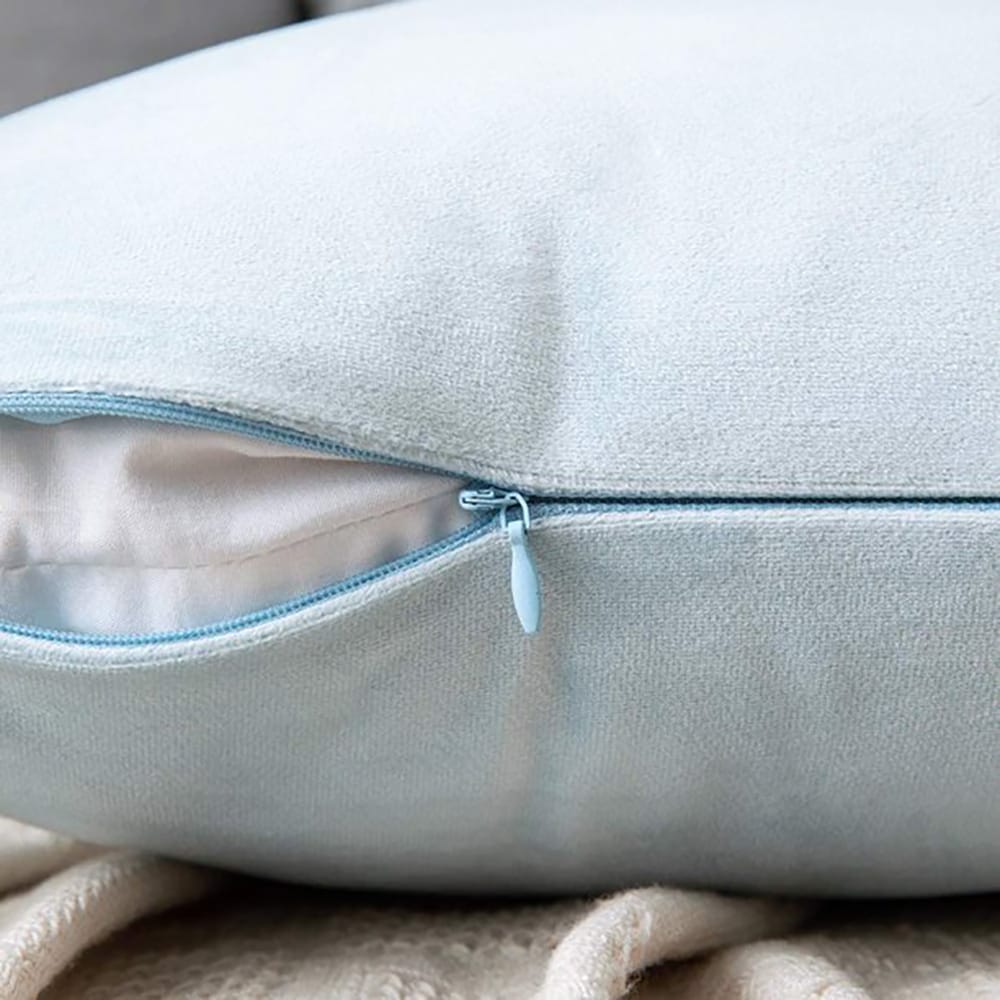 Pack of 5 Premium Velvet Cushion Covers - Sky Blue — view 3