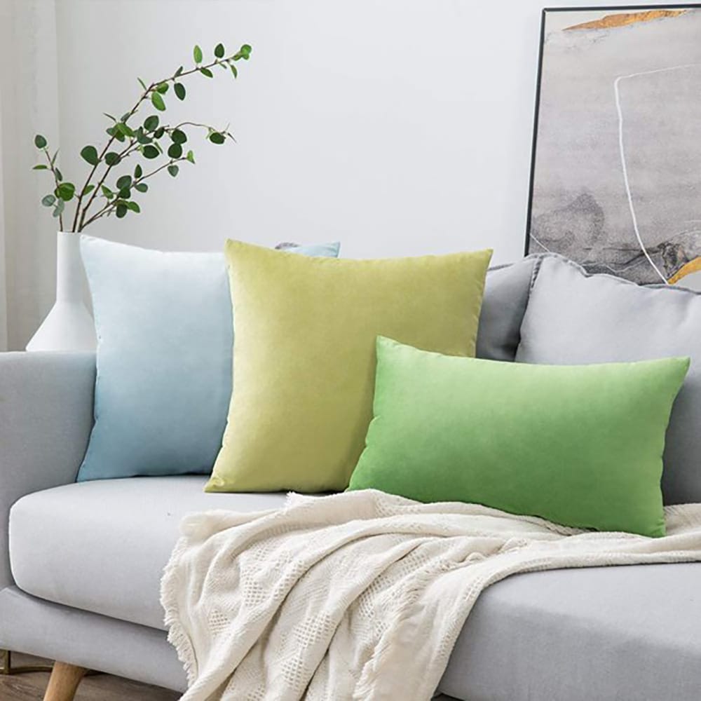 Pack of 5 Premium Velvet Cushion Covers - Sky Blue — view 4