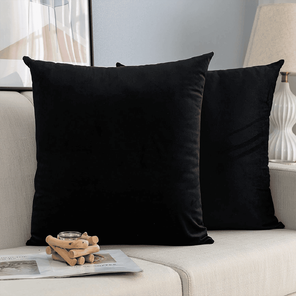 Pack of 5 Premium Velvet Cushion Covers - Black โ Cushion Covers price in Pakistan