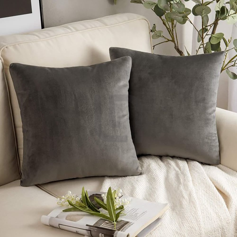 Pack of 5 Premium Velvet Cushion Covers - Charcoal โ Cushion Covers price in Pakistan