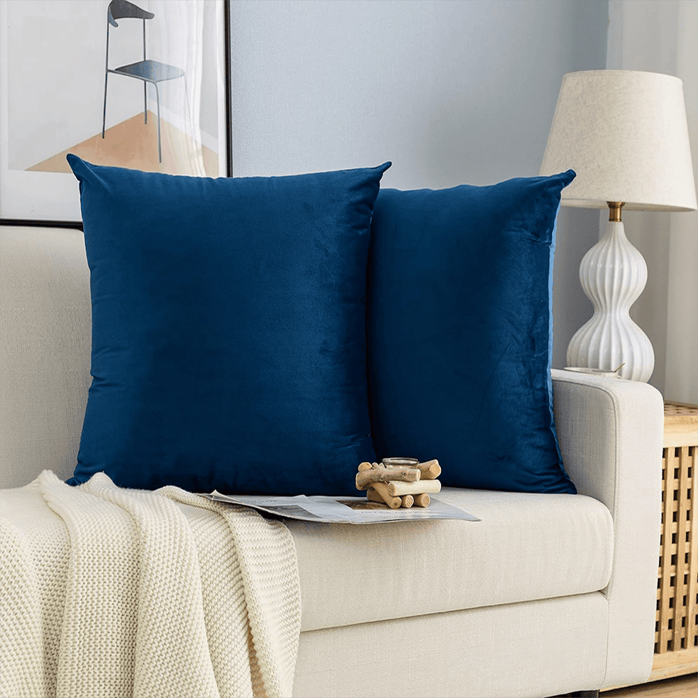 Pack of 5 Premium Velvet Cushion Covers - Dark Blue โ Cushion Covers price in Pakistan