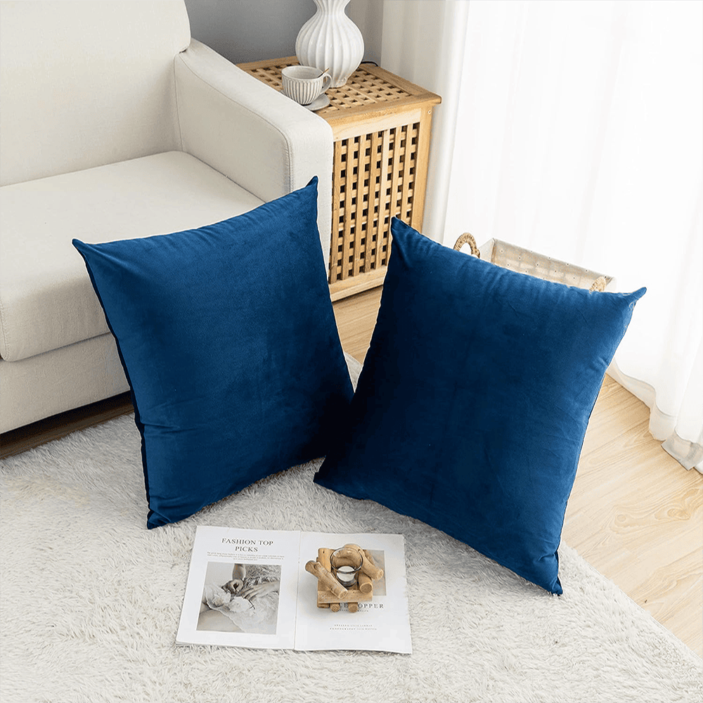 Pack of 5 Premium Velvet Cushion Covers - Dark Blue — view 2