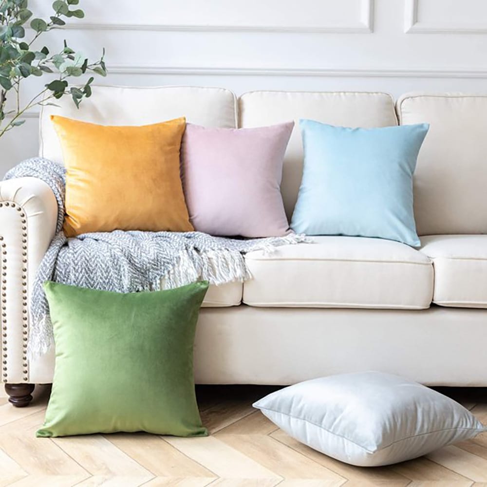 Pack of 5 Premium Velvet Cushion Covers - White — view 3