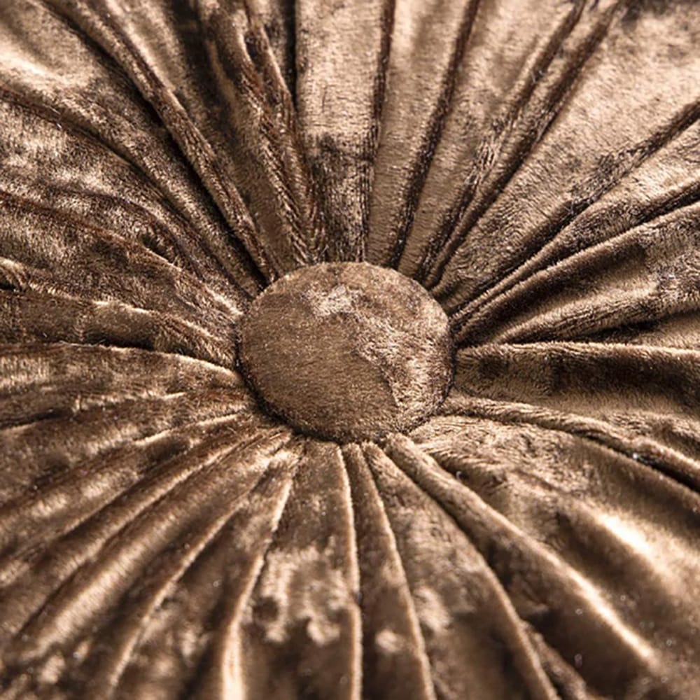Round Pumpkin Velvet Sofa Cushion - Coffee — view 3