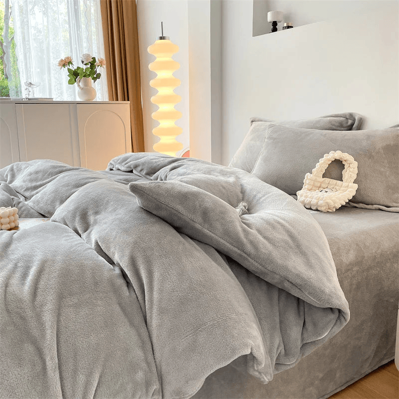 Reversible Velvet Duvet Cover - Light Grey β Duvet Covers price in Pakistan