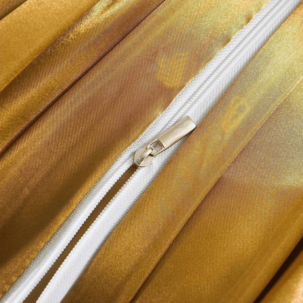 Satin Silk Duvet Cover Set - Gold — view 4
