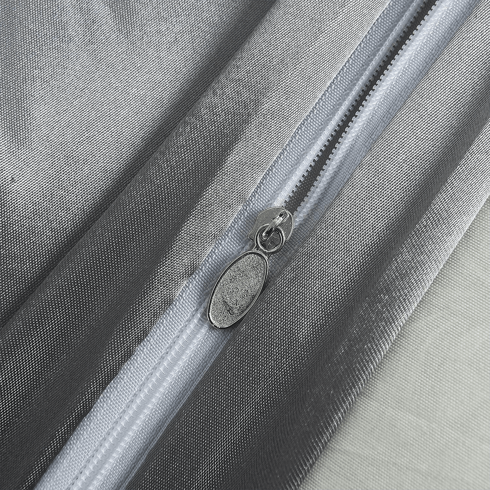 Satin Silk Duvet Cover Set - Grey — view 4