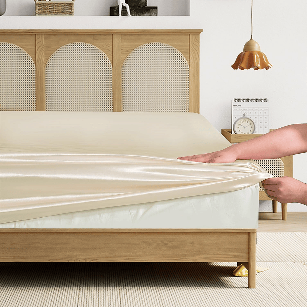 Satin Silk Duvet Cover Set - Off White — view 2