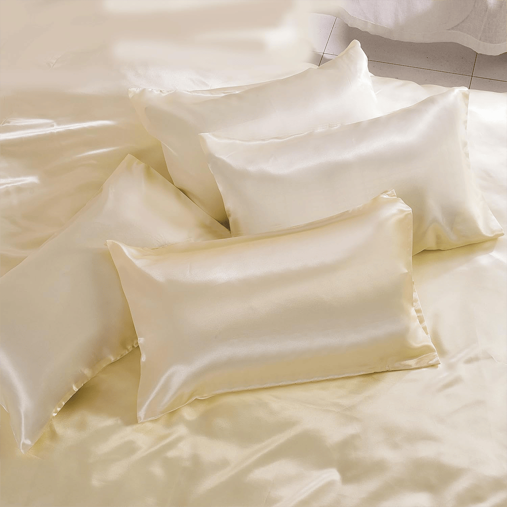 Satin Silk Duvet Cover Set - Off White — view 3