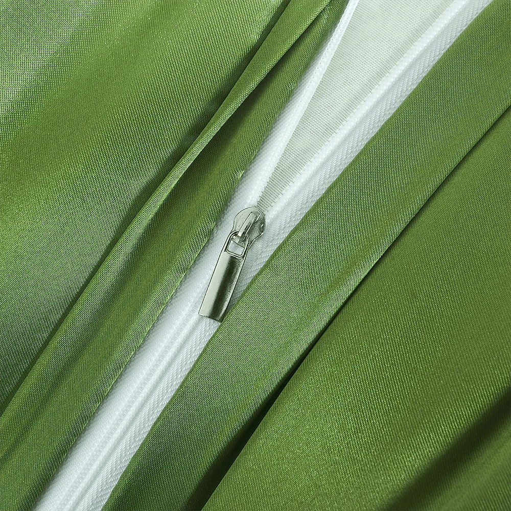 Satin Silk Duvet Cover Set - Olive Green — view 4
