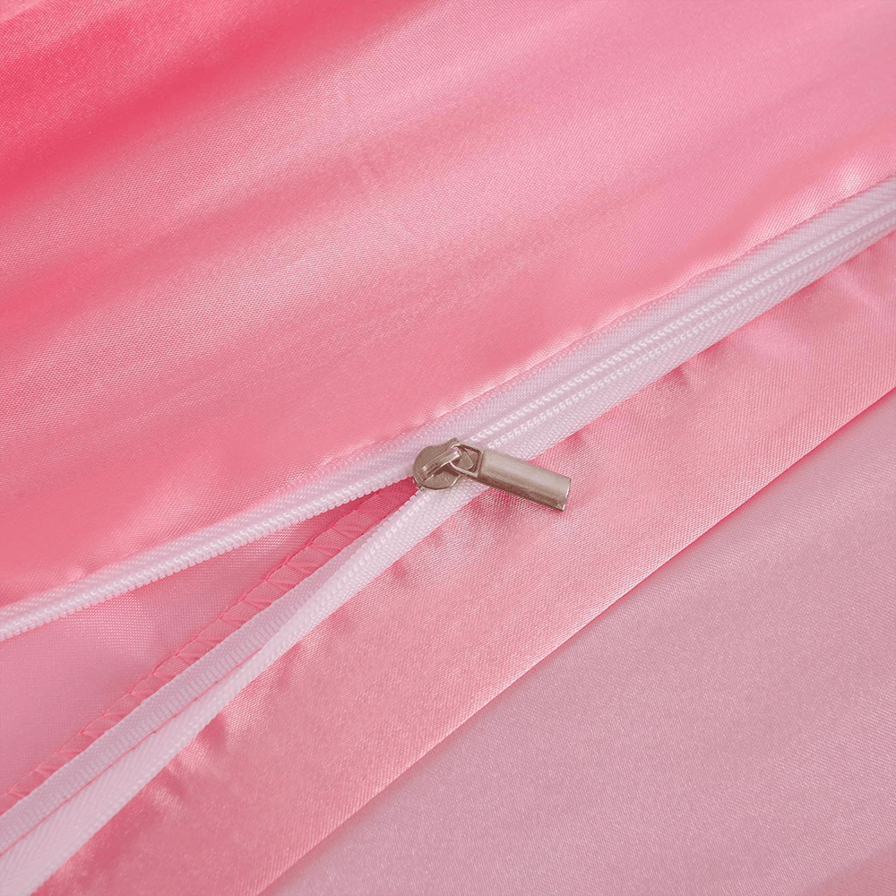 Satin Silk Duvet Cover Set - Pink — view 4