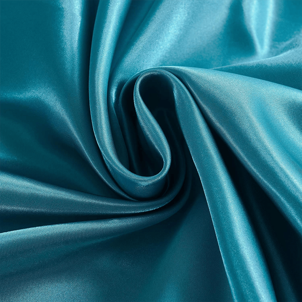 Satin Silk Duvet Cover Set - Teal — view 2