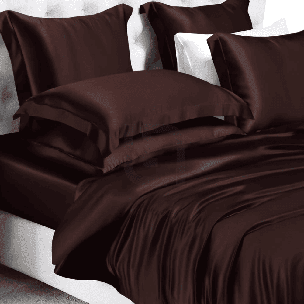 Silk Duvet Cover Set Brown — view 2