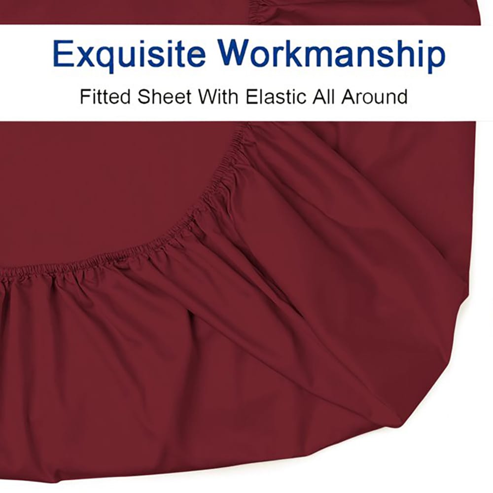 Cotton Fitted Sheet - Burgundy - TC 150 — view 4