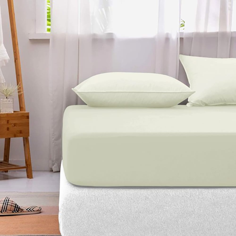 Cotton Fitted Sheet - Ivory - TC 150 — view 2
