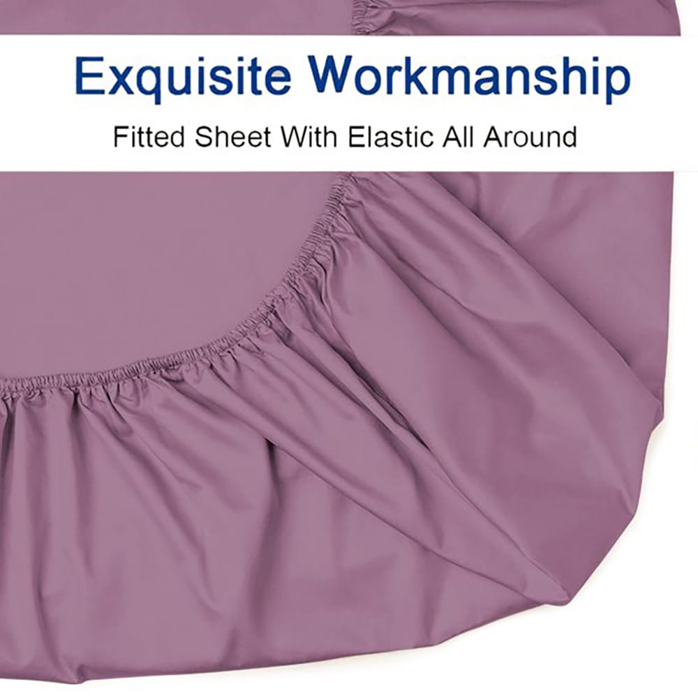 Cotton Fitted Sheet - Mauve - TC 150 — view 2