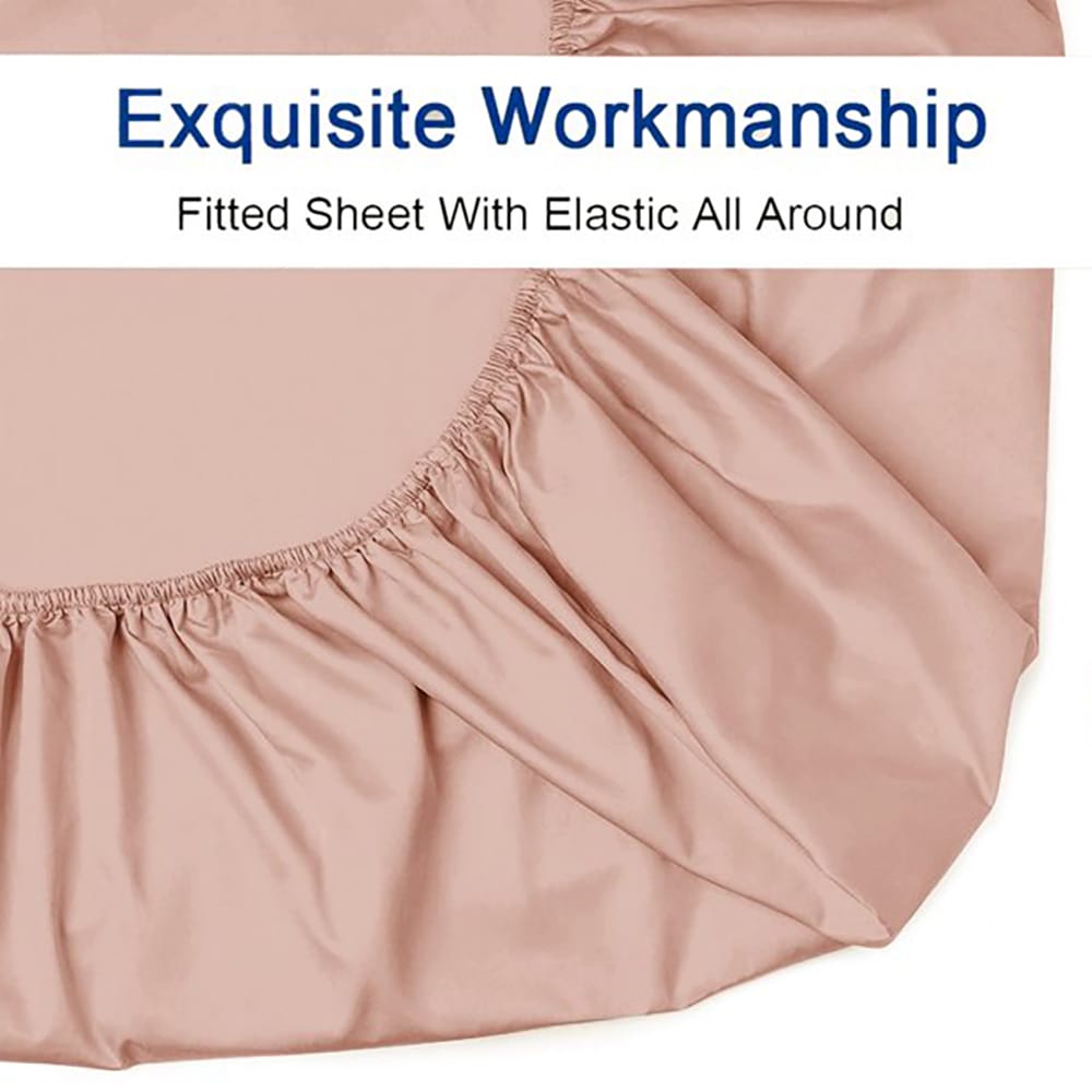 Cotton Fitted Sheet - Peach - TC 150 — view 4