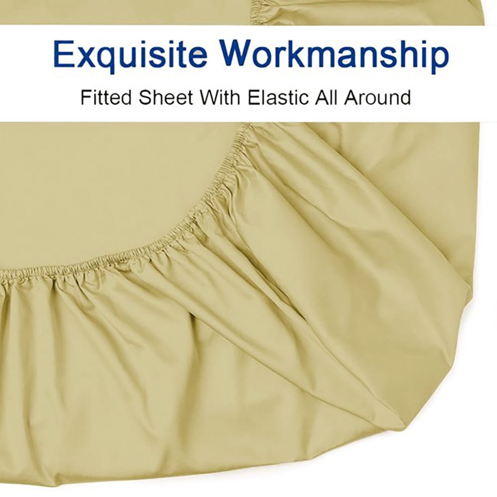 Cotton Fitted Sheet - Straw - TC 150 — view 2