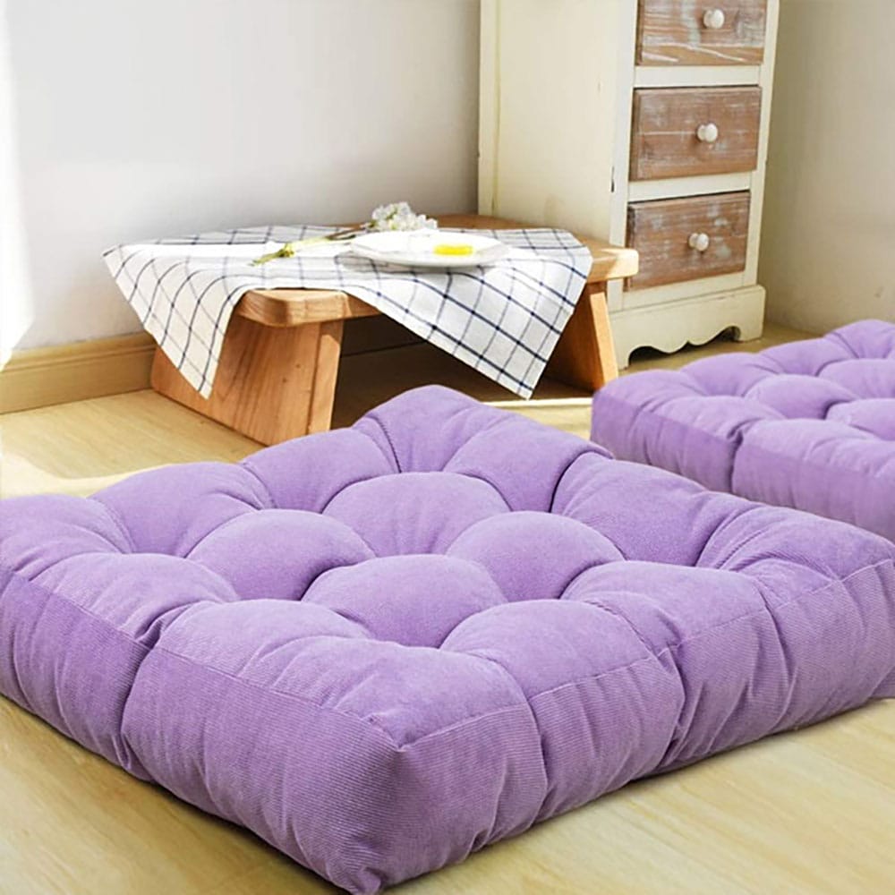 Premium Square Shape Velvet Floor Cushions – Purple — Floor Cushions price in Pakistan