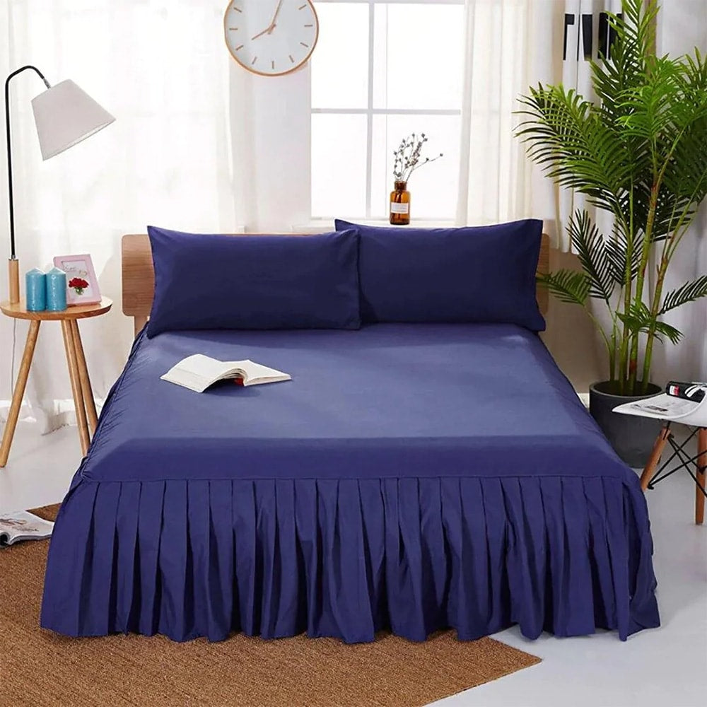 Frill Bed Sheet - Blue — Frill Bed Sheets price in Pakistan