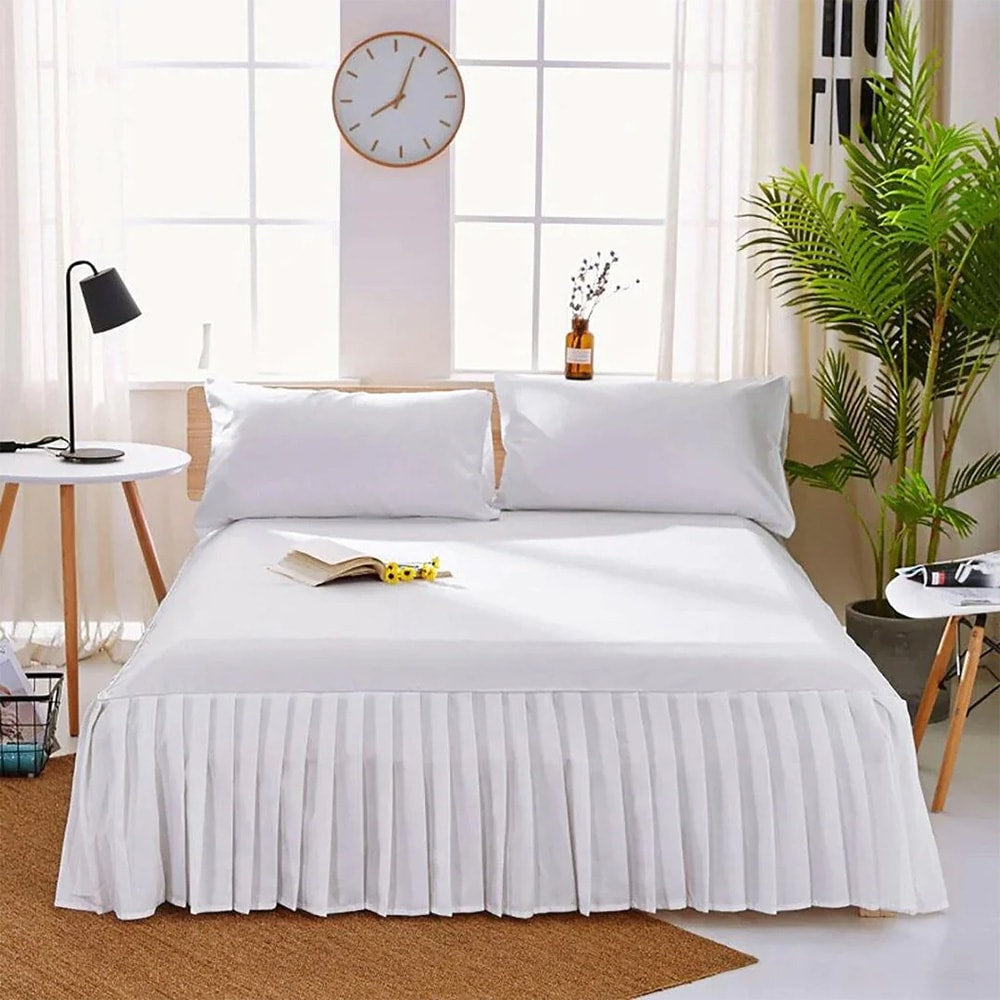 Frill Bed Sheet - White — Frill Bed Sheets price in Pakistan