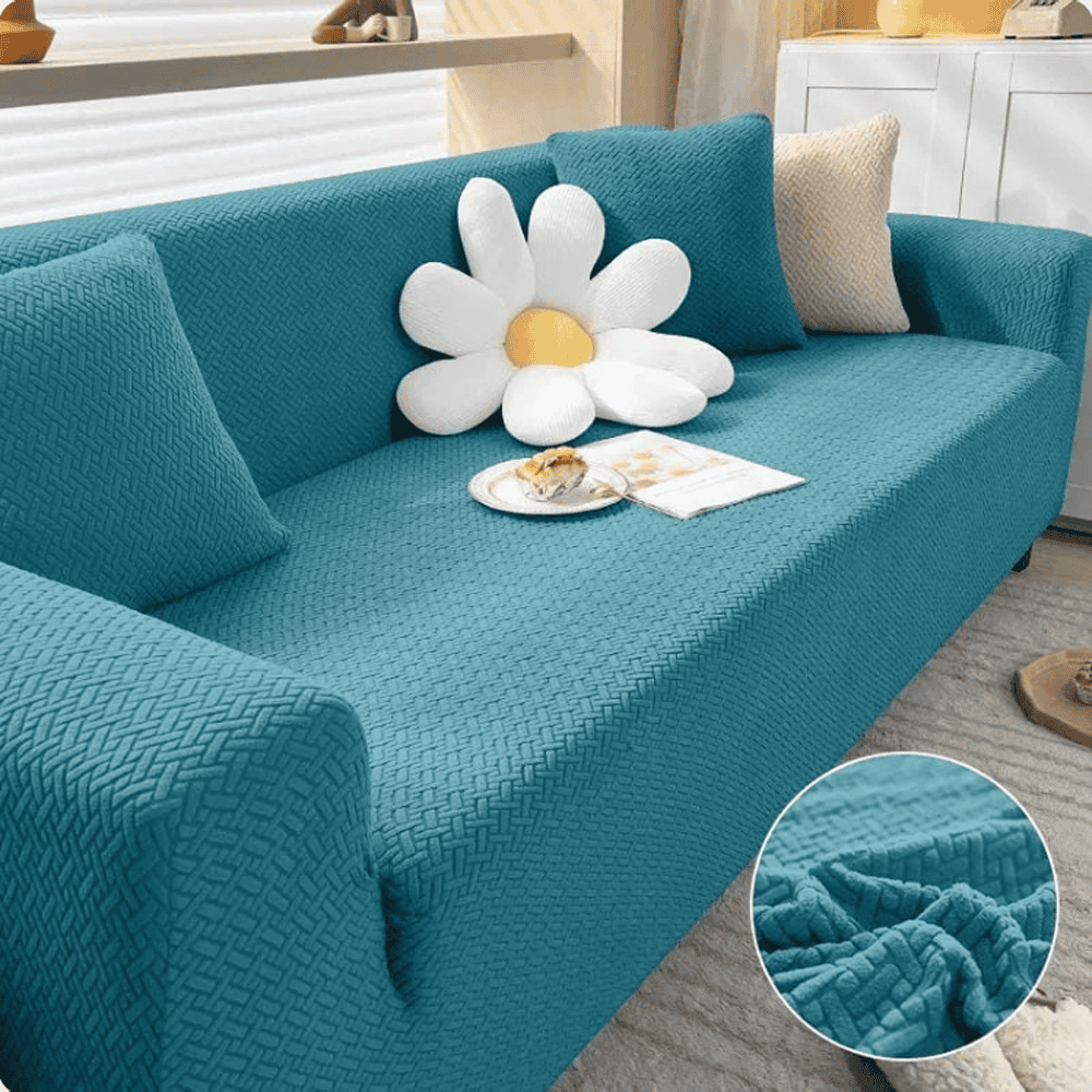 Jacquard Sofa Cover - Aqua — Jacquard Sofa Covers price in Pakistan