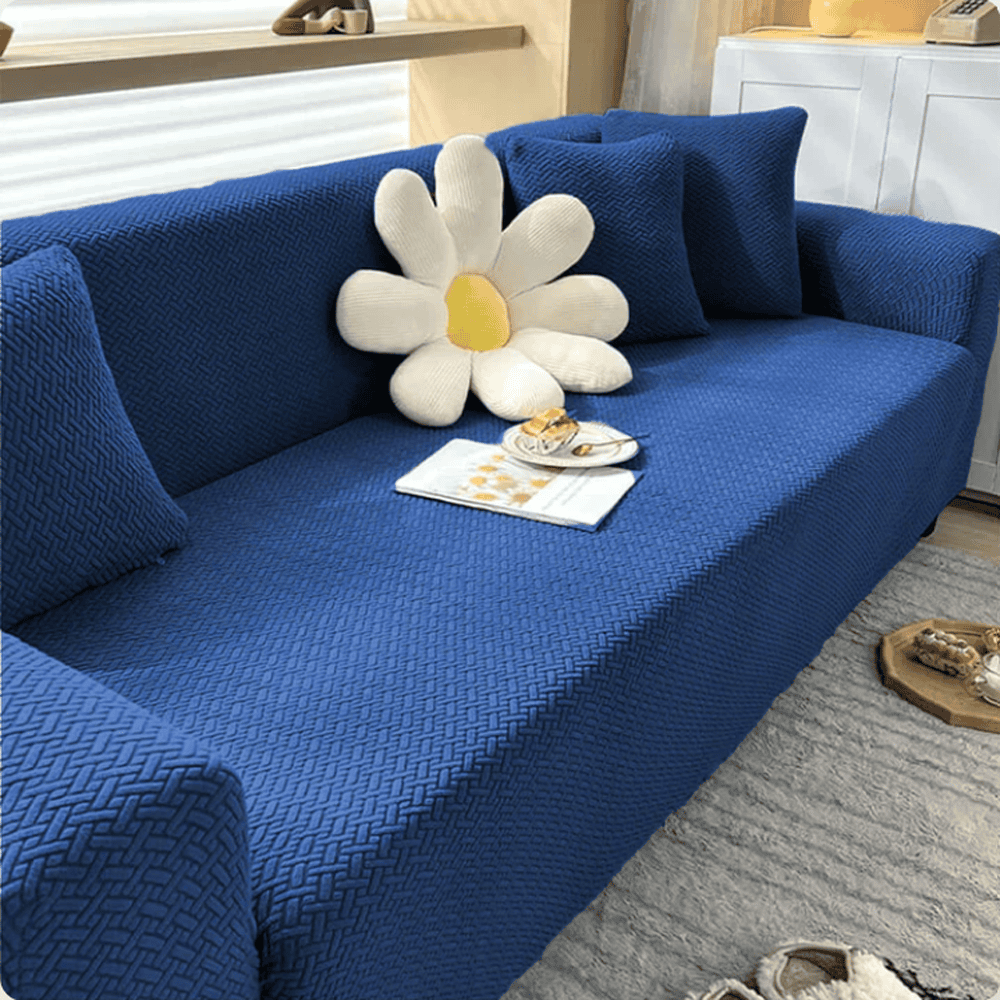 Jacquard Sofa Cover - Blue — Jacquard Sofa Covers price in Pakistan