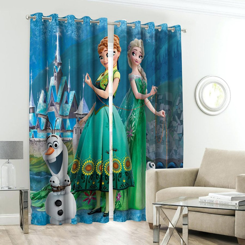 Anna Elsa Character Kids Room Curtains - 1 Curtain ( Not included 2 Curtains ) — Kids Curtains price in Pakistan
