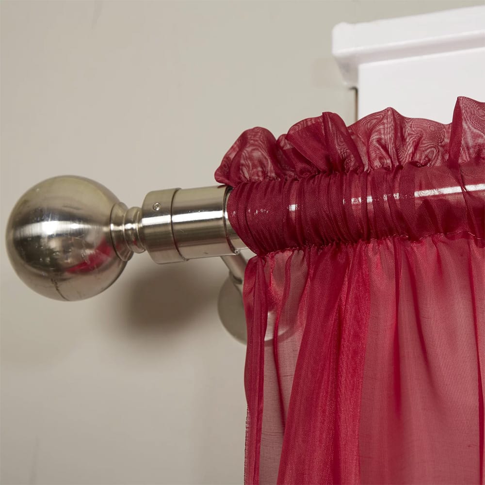 Net Curtains Polyester Sheer Panel - Burgundy — view 2