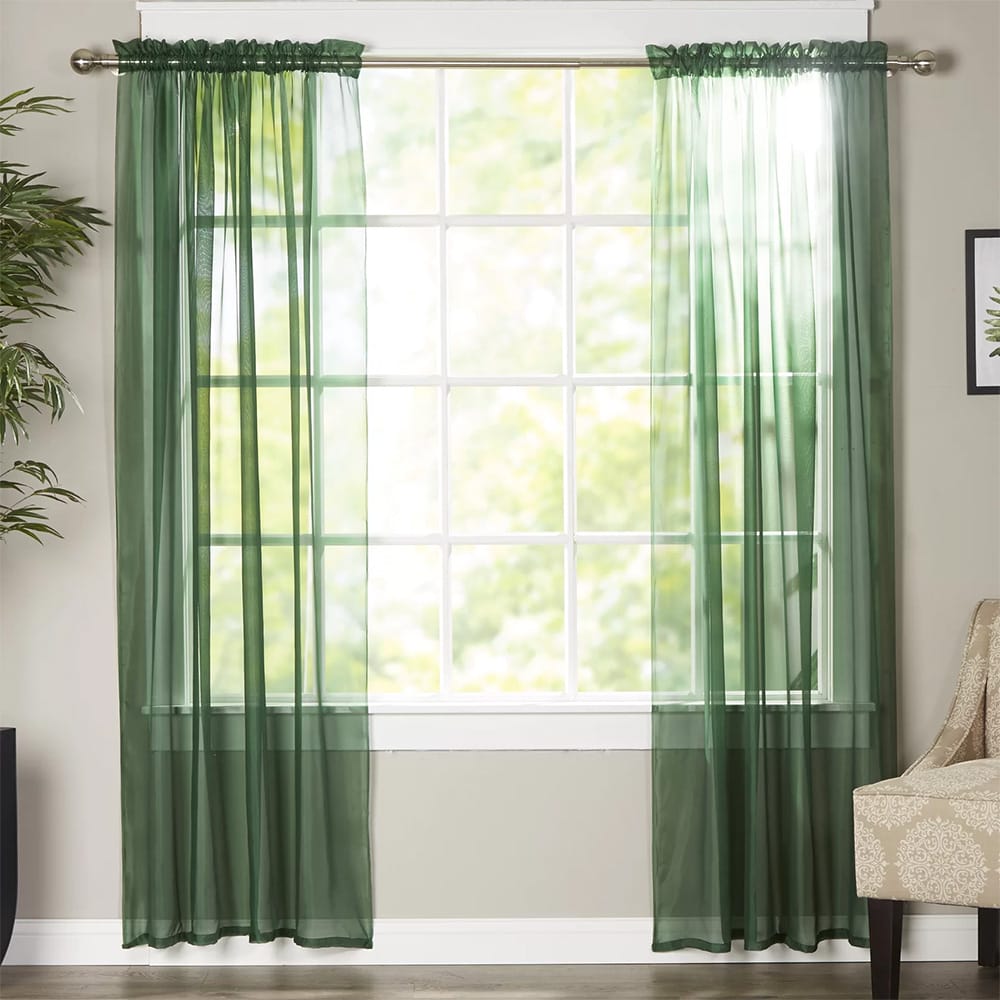 Net Curtains Polyester Sheer Panel - Green — Net Curtains price in Pakistan