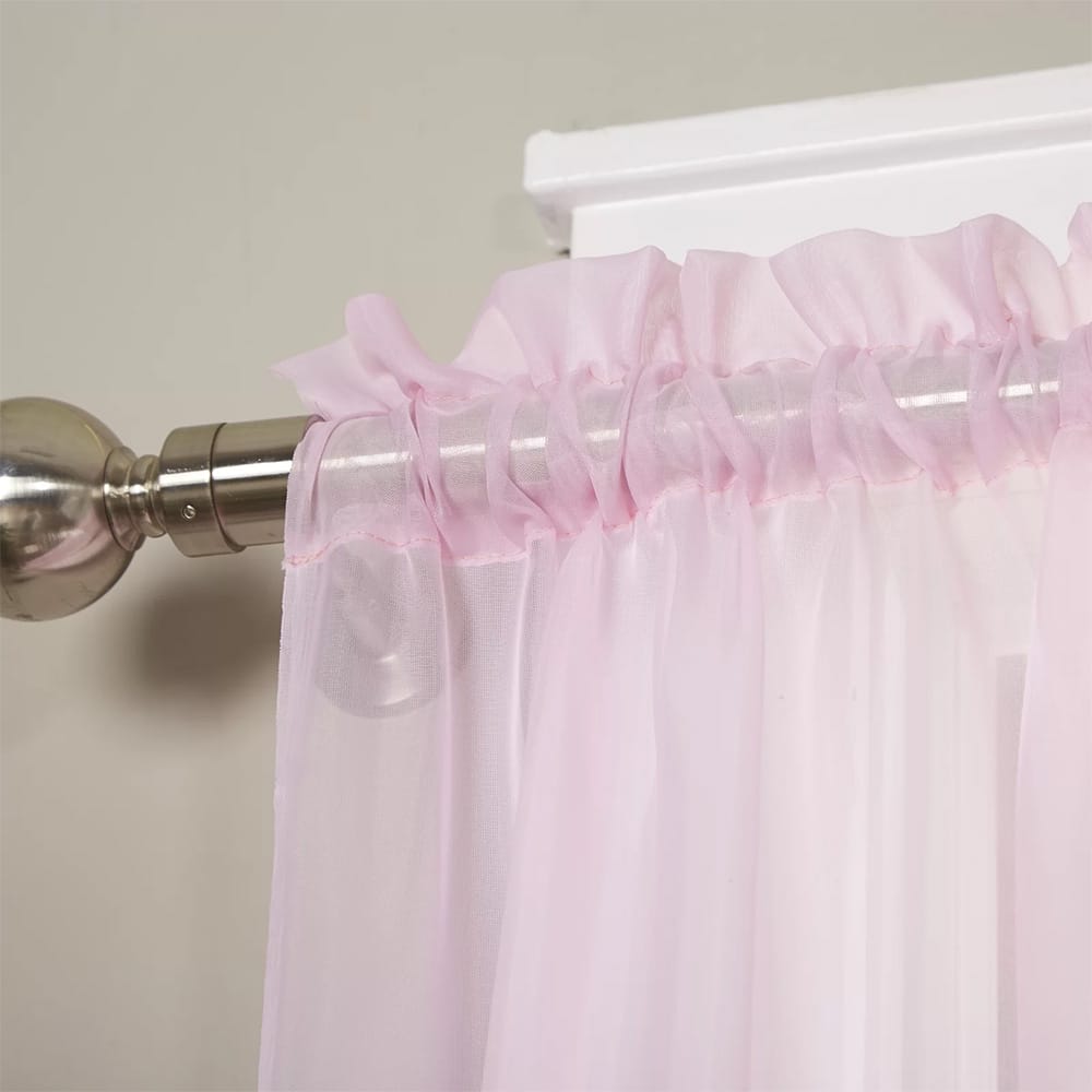 Net Curtains Polyester Sheer Panel - Pink — view 2