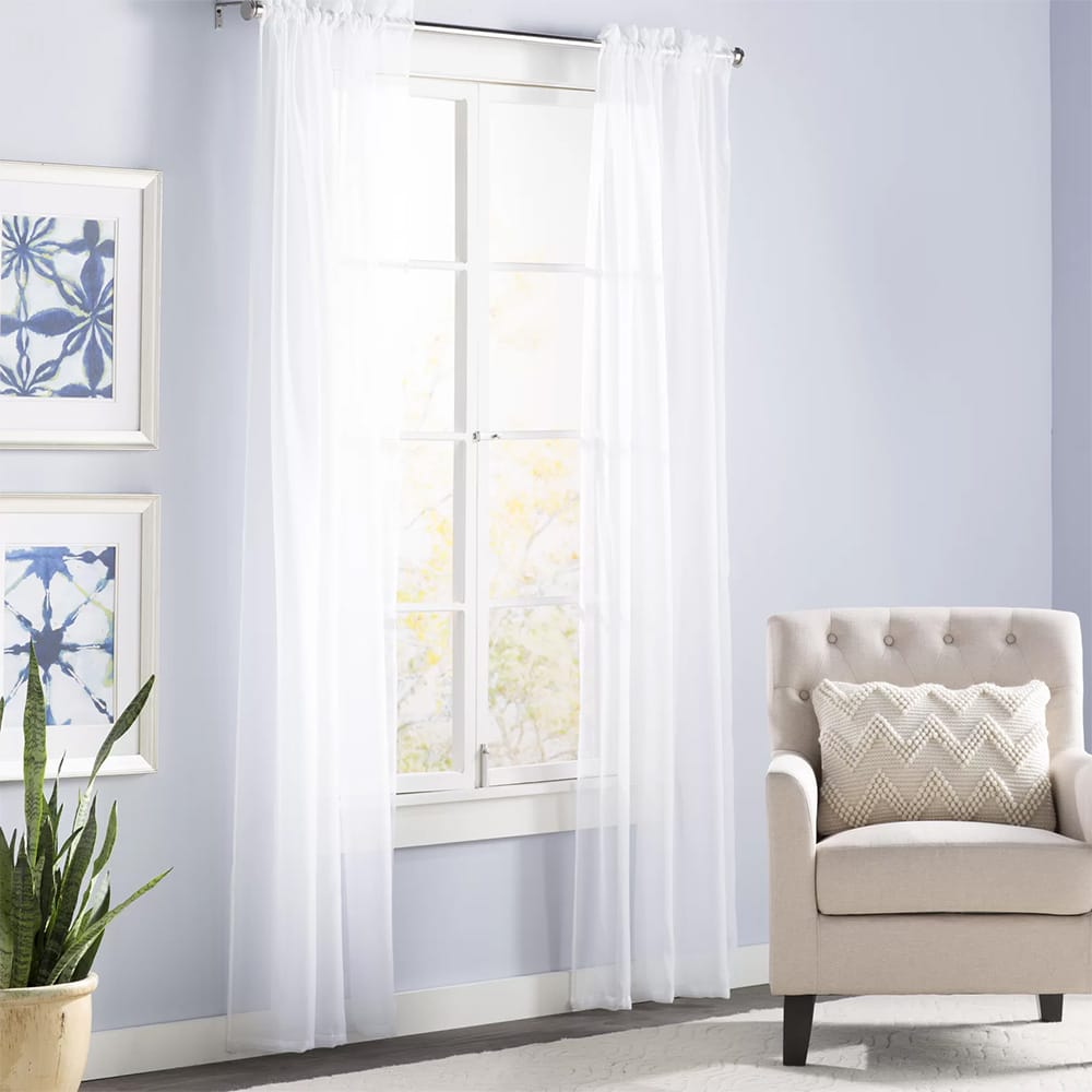 Net Curtains Polyester Sheer Panel - White — view 2