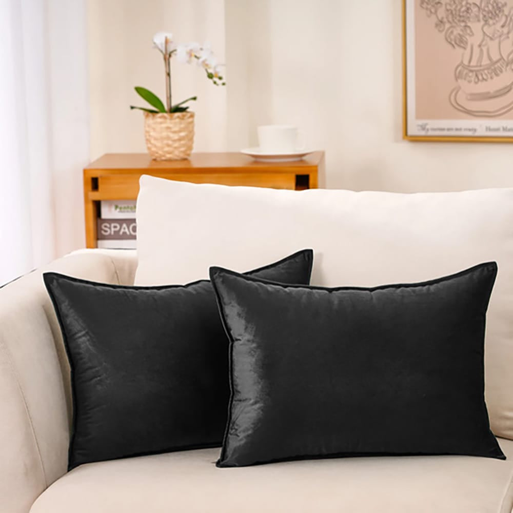 Premium Silk Pillow Covers β Black β Pillow Covers price in Pakistan