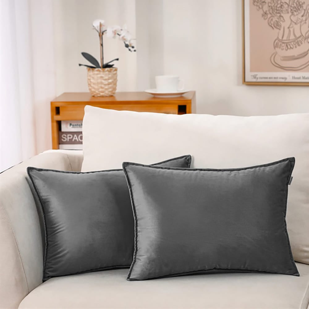 Premium Silk Pillow Covers β Grey β Pillow Covers price in Pakistan