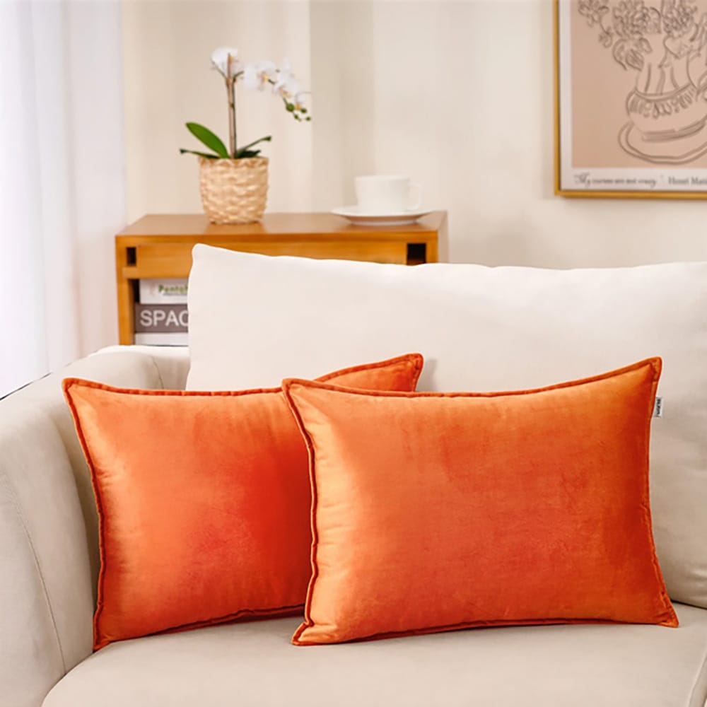 Premium Silk Pillow Covers β Orange β Pillow Covers price in Pakistan