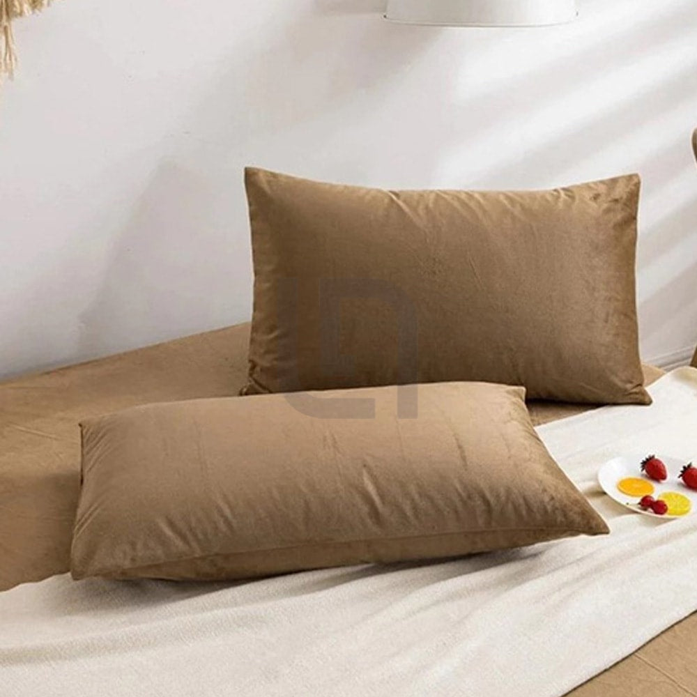 Premium Velvet Pillow Covers - Brown — Pillow Covers price in Pakistan