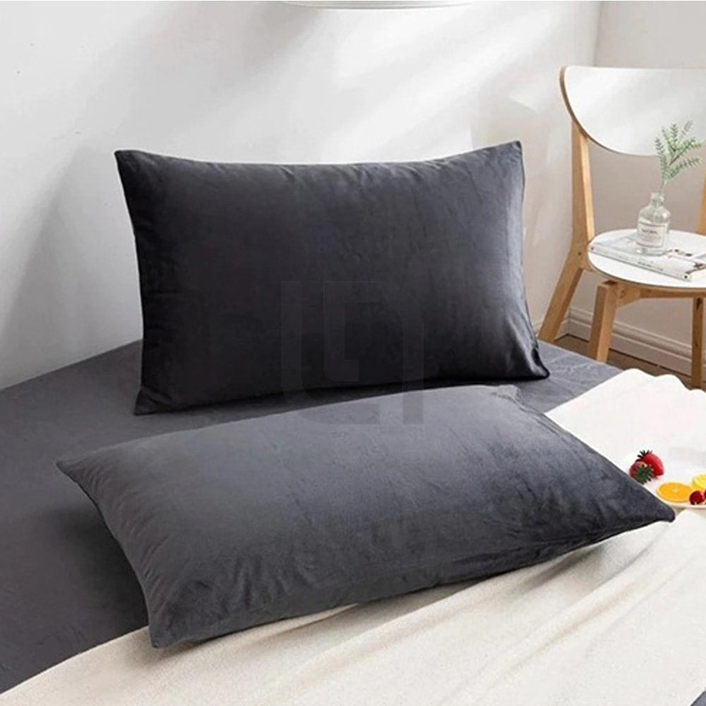 Premium Velvet Pillow Covers - Grey — Pillow Covers price in Pakistan