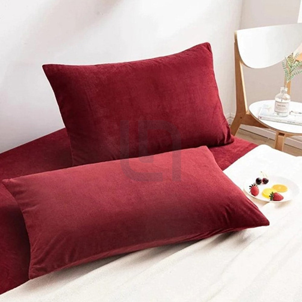 Premium Velvet Pillow Covers - Maroon — Pillow Covers price in Pakistan
