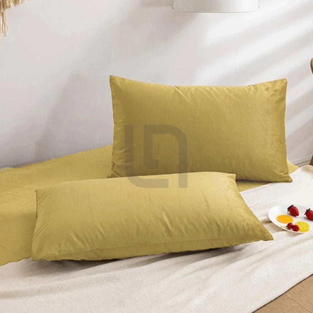 Premium Velvet Pillow Covers - Yellow — Pillow Covers price in Pakistan