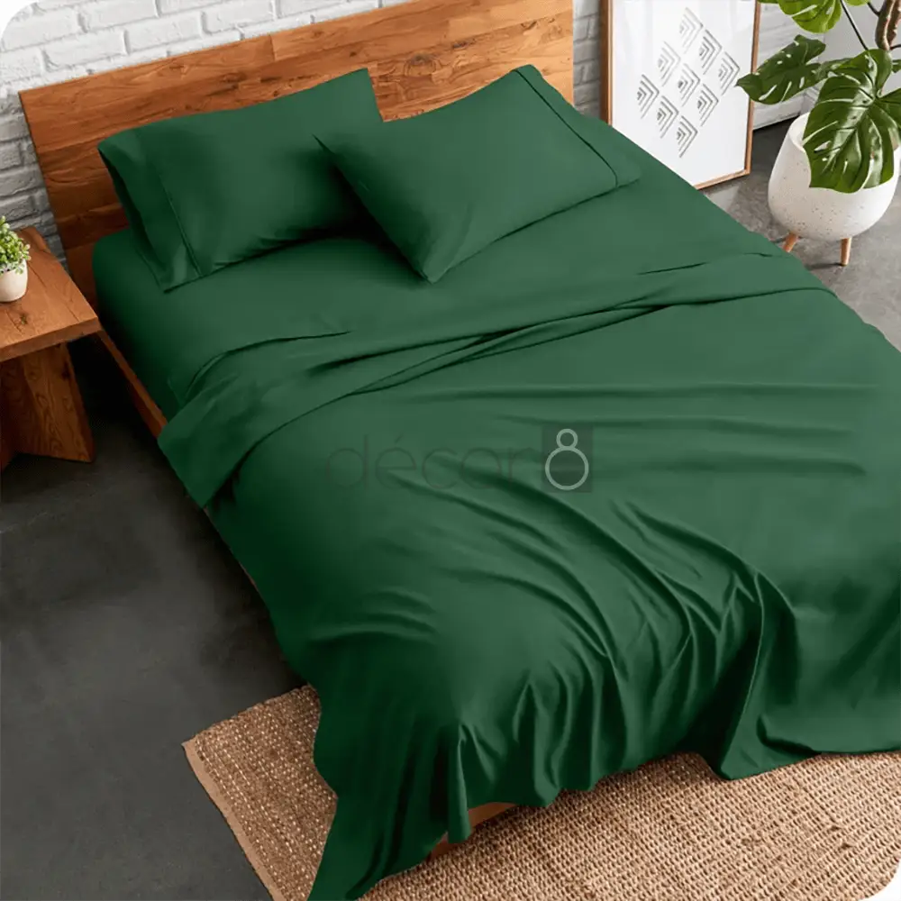 Cotton Plain Bed Sheet - Green โ Plain Bed Sheets price in Pakistan