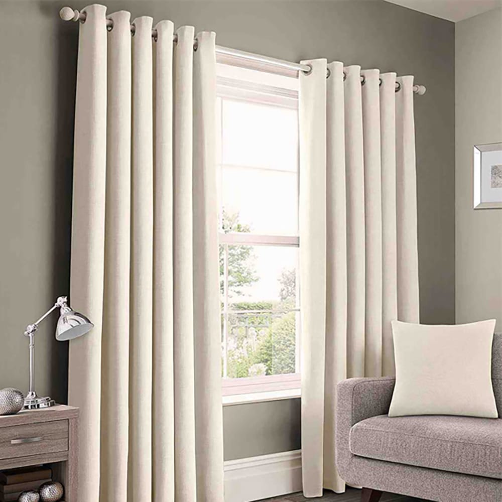 Plain Cotton Curtain - Off White — Plain Curtains price in Pakistan