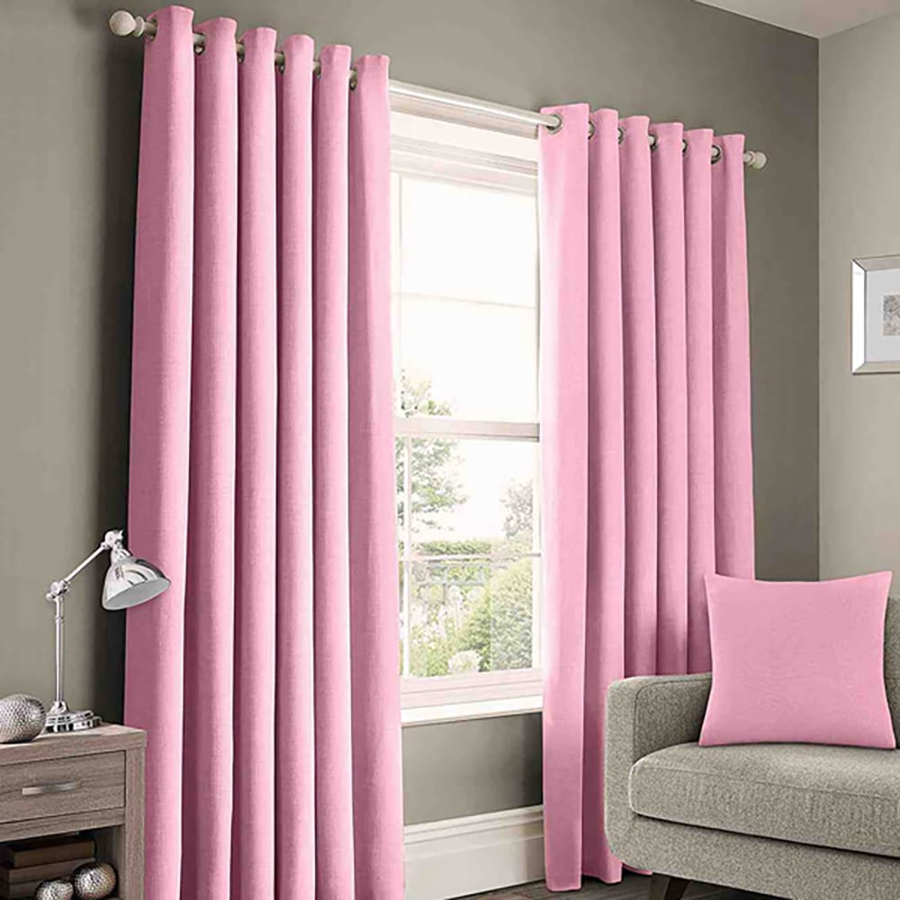 Plain Cotton Curtain - Pink — Plain Curtains price in Pakistan
