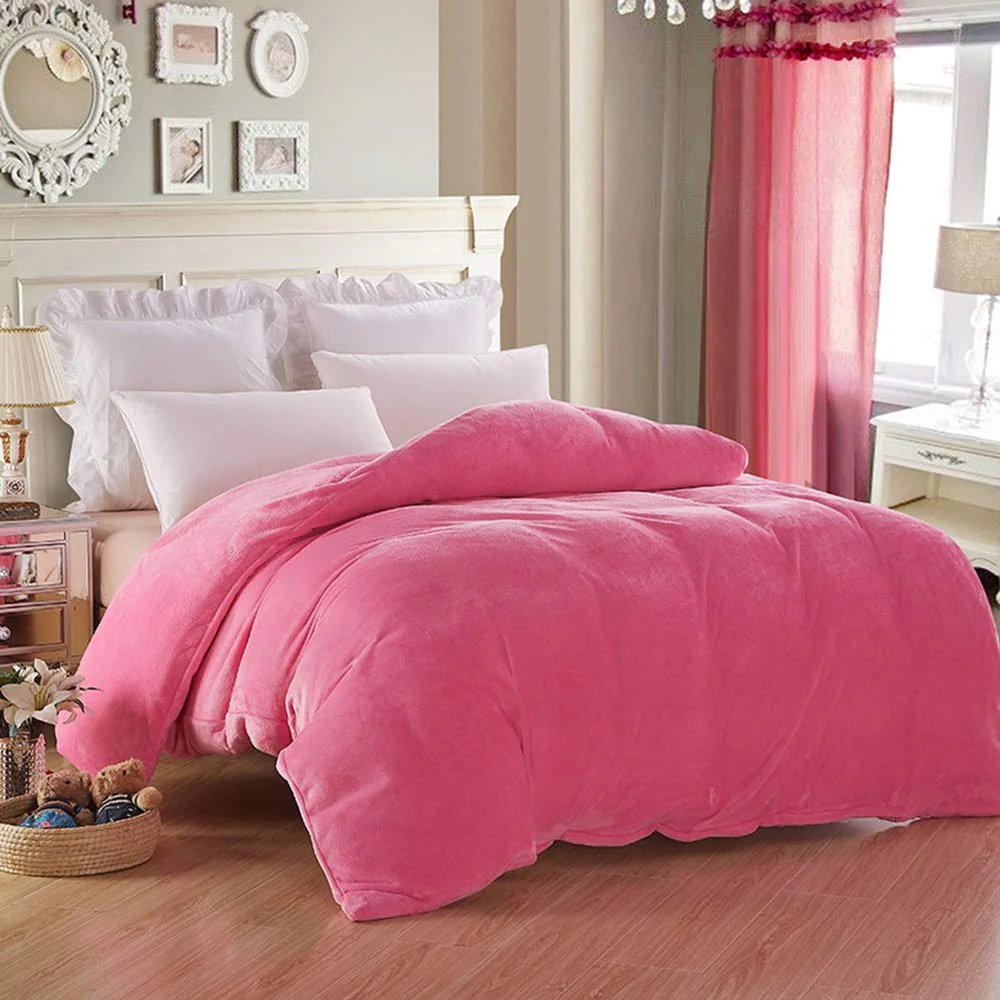 Reversible Velvet Quilt Cover - Pink — Quilt Covers price in Pakistan